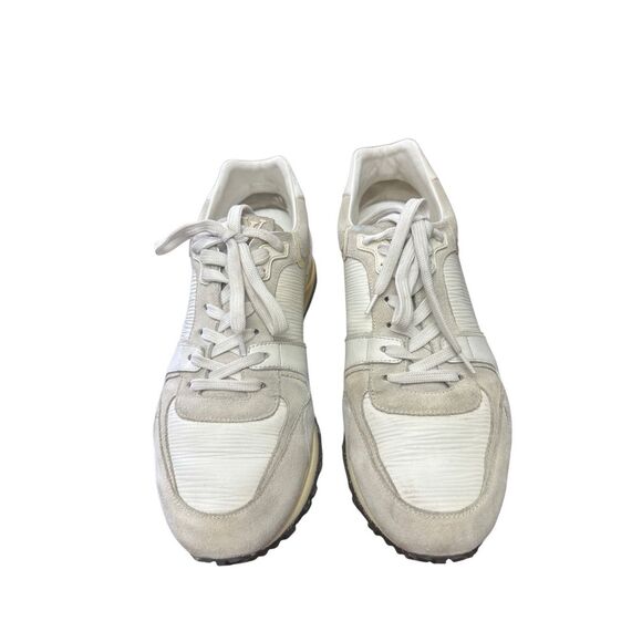 Louis Vuitton White/Grey Suede And Leather Run Away Low Top Sneakers Size  39 US - Picture 3 of 10